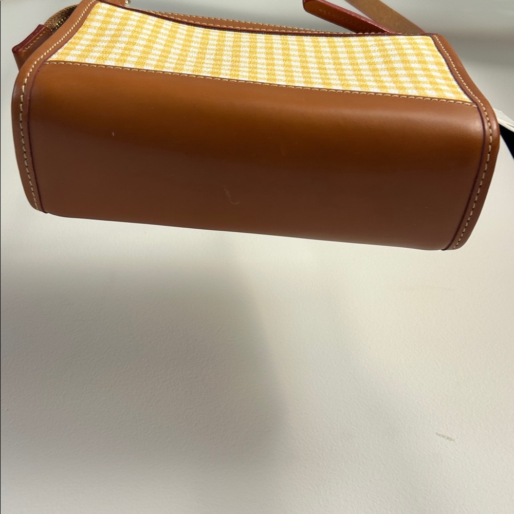 Dooney & Bourke Yellow and Tan Checkered Crossbody Bag - Picture 4 of 9